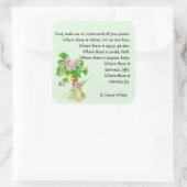 水色ハミングバードバードセントフランシス祈りの言葉 スクエアシール (バッグ)