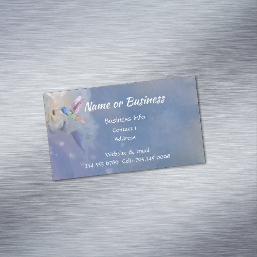 水色ハミングバードバード、自然、野生生物のブシ マグネット名刺 (インサイチュ)