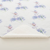 水色ハミングバードパープルフラワーバード シェルパブランケット (3/4)