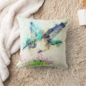 水色ハミングバード クッション (ブランケット)