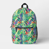 水色ハミングバード プリントバックパック (正面)