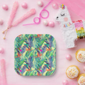 水色ハミングバード ペーパープレート (パーティー)