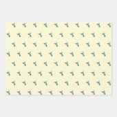 水色ハミングバード ラッピングペーパーシート (正面)