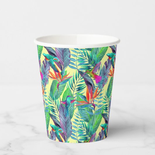 水色ハミングバード 紙コップ (左)