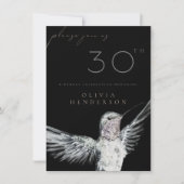 水色ハミングバードANY誕生日招待状 (正面)