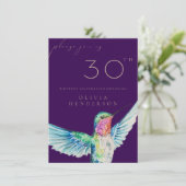 水色ハミングバードANY誕生日招待状 (スタンド正面)