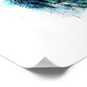 水色ハミング鳥の羽毛テール ポスター (角)