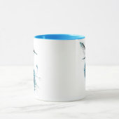 水色ハミング鳥の羽毛テール マグカップ (中央)