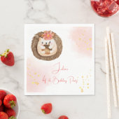 水色ハリネズミ子供の誕生日 スタンダードランチョンナプキン (インサイチュ)