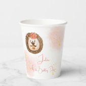 水色ハリネズミ子供の誕生日 紙コップ (裏面)