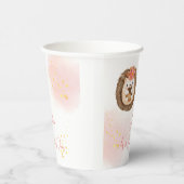 水色ハリネズミ子供の誕生日 紙コップ (右)