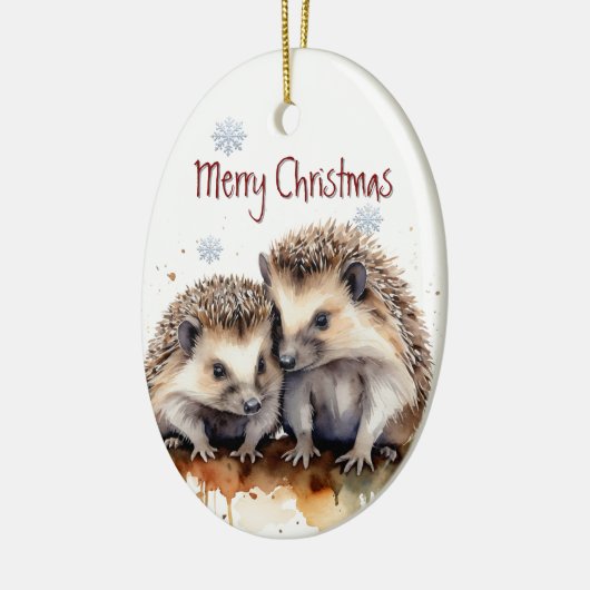 水色ハリネズミ対ワイルドライフアニマルカスタム セラミックオーナメント (左)