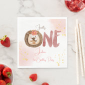 水色ハリネズミ第1誕生日 スタンダードランチョンナプキン (インサイチュ)