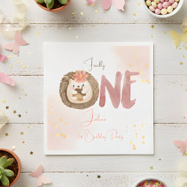 水色ハリネズミ第1誕生日 スタンダードランチョンナプキン