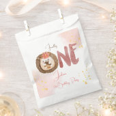 水色ハリネズミ第1誕生日 フェイバーバッグ (クリップ留めされた状態)