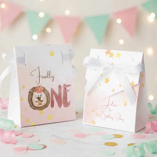 水色ハリネズミ第1誕生日 フェイバーボックス