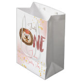 水色ハリネズミ第1誕生日 ミディアムペーパーバッグ (正面アングル)