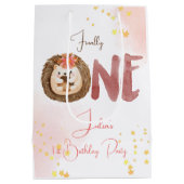 水色ハリネズミ第1誕生日 ミディアムペーパーバッグ (裏面)