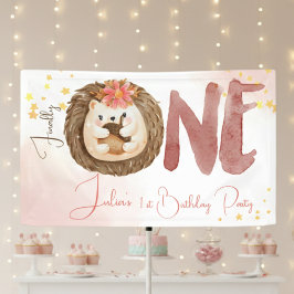 水色ハリネズミ第1誕生日 横断幕