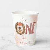 水色ハリネズミ第1誕生日 紙コップ (裏面)