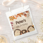 水色ハリネズミ誕生日ギフト フェイバーバッグ (クリップ留めされた状態)