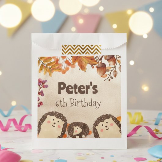 水色ハリネズミ誕生日ギフト フェイバーバッグ