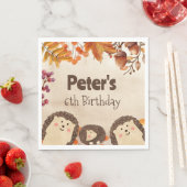 水色ハリネズミ誕生日 スタンダードランチョンナプキン (インサイチュ)