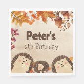 水色ハリネズミ誕生日 スタンダードランチョンナプキン (正面)