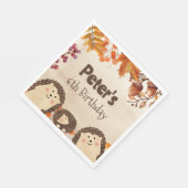 水色ハリネズミ誕生日 スタンダードランチョンナプキン (角)