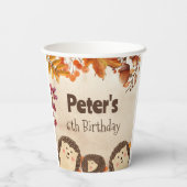 水色ハリネズミ誕生日 紙コップ (裏面)