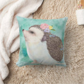 水色ハリネズミ クッション (ブランケット)