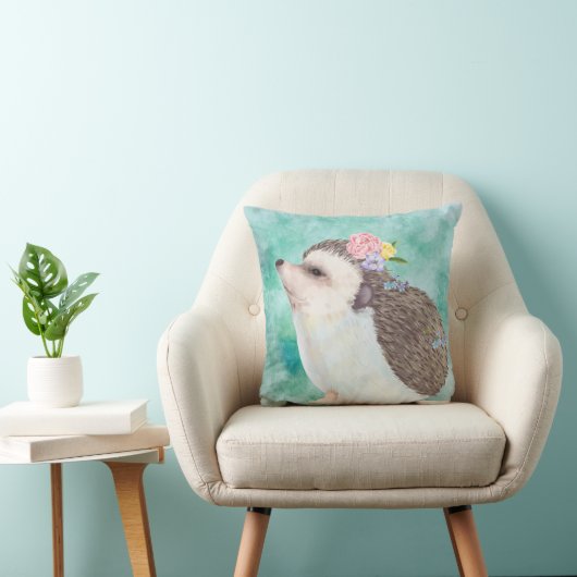 水色ハリネズミ クッション (椅子)
