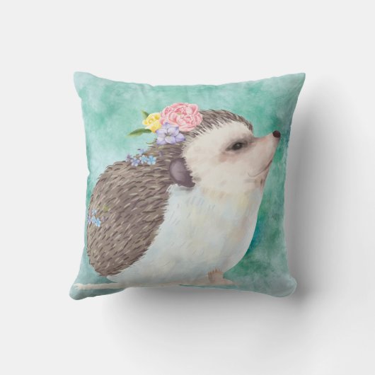 水色ハリネズミ クッション (裏面)