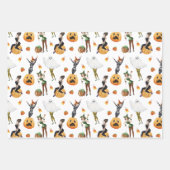 水色ハロウィンスタイリッシュファッション魔女 ラッピングペーパーシート (正面2)