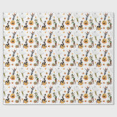 水色ハロウィンスタイリッシュファッション魔女 ラッピングペーパー (フラット)