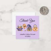 水色ハロウィーンの赤ちゃん感謝していシャワーあなた紫 ノートカード (正面/裏面インサイチュ)