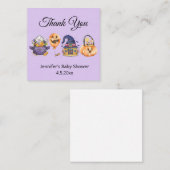 水色ハロウィーンの赤ちゃん感謝していシャワーあなた紫 ノートカード (正面/裏面)