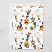 水色ハロウィーンファッションガールズウィッチパーティー 招待状 (裏面)