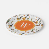 水色ハロウィーンファッション女の子ウィッチモノグラム ペーパープレート (アングル)