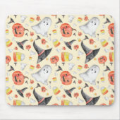 水色ハロウィーン不気味かわいい幽霊ウィッチキャンディ マウスパッド (正面)