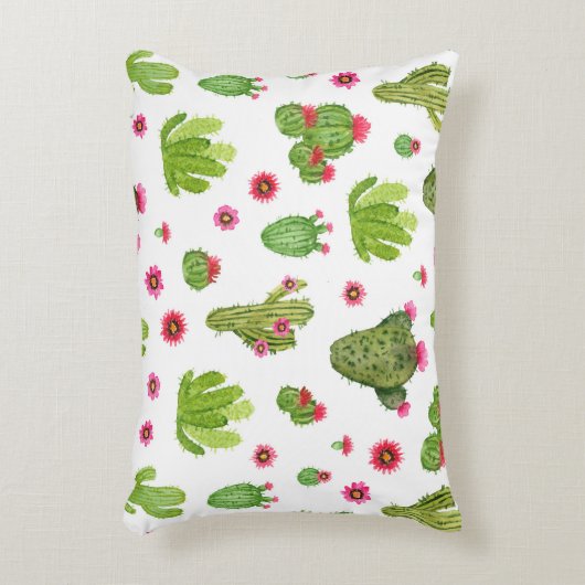 水色ハンドサク絵を描スのシームレスパターン アクセントクッション (正面(垂直))