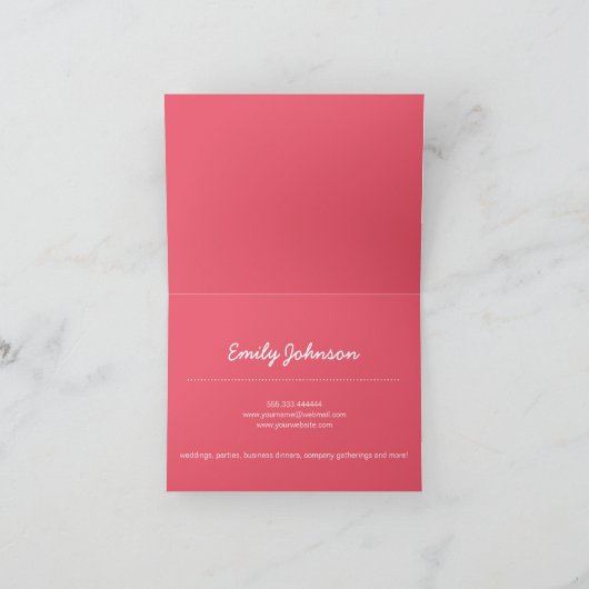 水色ハートは大きな名刺を折りたたみました ノートカード (内部)