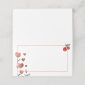 水色ハートフローラ空白のさくらんぼ食品ラベル又は プレイスカード (外部開封)