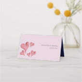 水色ハート結婚 プレイスカード (裏面)