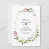 水色ハーバリウム幾何ブライダルシャワー 招待状 (正面)