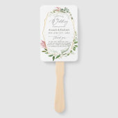 水色ハーバリウム幾何結婚式 プログラム ハンドファン (正面)