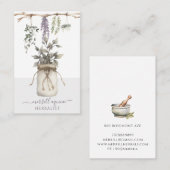 水色ハーブ草本草木ビジネスカード 名刺 (正面/裏面)