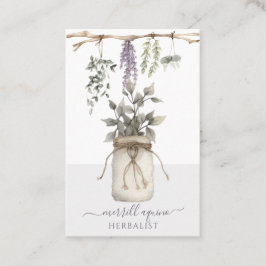 水色ハーブ草本草木ビジネスカード 名刺