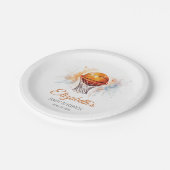 水色バスケットボールベビーシャワー ペーパープレート (アングル)