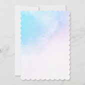 水色バタフライエレガントスクリプトベビーシャワー 招待状 (裏面)